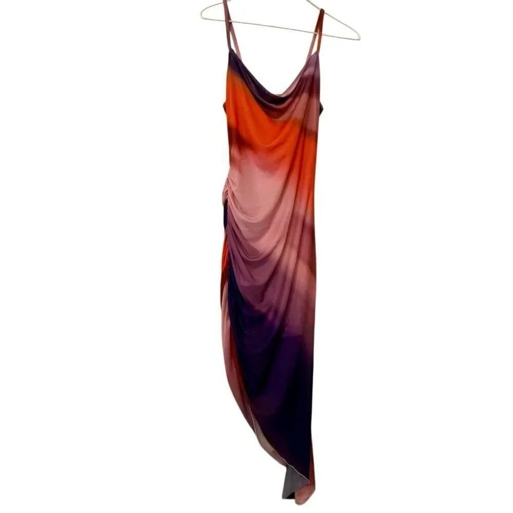 NWT Pretty Garden Ombre Cowl Neck Sleeveless Multicolor Bodycon Dress Small